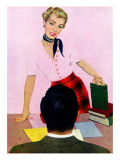 Coed's Delight - Saturday Evening Post "Men at the Top", October 21, 1950 pg.27 Giclee Print by Coby Whitmore