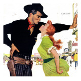 The Rider on The Pale Horse  - Saturday Evening Post "Leading Ladies", February 11, 1950 pg.34 Giclée-Druck von Joe deMers