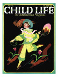 Dancing Girl with Squirrels - Child Life, June 1925 Giclee Print by Hazel Frazee