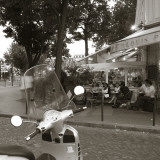Cafe, Quai De L'Hotel De Ville, Marais District, Paris, France Photographic Print by Jon Arnold