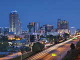 Usa, Florida, Orlando, Downtown Skyline and Interstate 4 Photographic Print by John Coletti