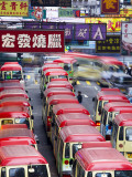 Mini-Buses Parked on Fa Yuen Street, Mong Kok, Kowloon, Hong Kong, China Fotografie-Druck von Ian Trower