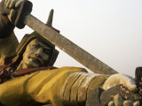 China, Hebei Province, Shanhaiguan; Statues Line a Stretch of the Great Wall Photographic Print by Amar Grover