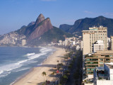 Brazil, Rio De Janeiro, Ipenema Beach Looking Towards Leblon Photographic Print by Jane Sweeney