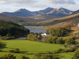Uk, North Wales, Snowdonia; the Snowdon Horseshoe Rises Above Llyn Mymbr Photographic Print by John Warburton-lee