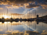 Australia, Tasmania, Hobart; Sunrise over Sandy Bay Marina Photographic Print by Andrew Watson