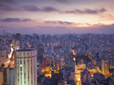 Brazil, Sao Paulo, Sao Paulo, View of City Center from Italia Building - Edificio Italia Posters par Jane Sweeney