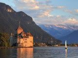 Switzerland, Vaud, Montreaux, Chateau De Chillon and Lake Geneva (Lac Leman) Photographic Print by Michele Falzone