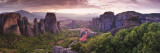 Greece, Thessaly, Meteora, Panoramic View of Meteora and Holy Monastery of Rousanou Impressão fotográfica por Michele Falzone Greece, Thessaly, Meteora, Panoramic View of Meteora and Holy Monastery of Rousanou Impressão fotográfica por Michele Falzone