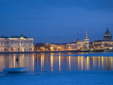 Russia, St;Petersburg; the Partly Frozen Neva River in Winter, with the Winter Palace Photographic Print by Ken Sciclina