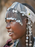 A Maasai Girl from the Kisongo Clan Wearing an Attractive Beaded Headband Photographic Print by Nigel Pavitt