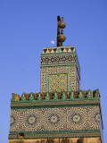A Minaret with the Early Moon in the Background; Old Medina in Fes, Morocco Photographic Print by Julian Love