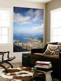 Brazil, Rio De Janeiro, Cosme Velho, Sugar Loaf Mountain, Botafogo Bay and Copacabana Wall Mural by Jane Sweeney