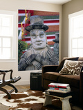 Thailand, Bangkok, Wat Pho, Statue Depicting Early European Traveller Wall Mural by Steve Vidler