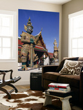 Thailand, Bangkok, Wat Phra Kaew, Grand Palace, Statues in Wat Phra Kaew Wall Mural by Steve Vidler