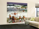 "Surf Swimming," August 14, 1948 Wall Mural – Large by John Falter