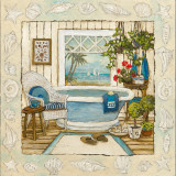Sea Breeze Bath I Kunstdruck von Charlene Olson