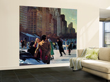 "Skaters in Central Park," February 7, 1948 Wall Mural – Large by John Falter