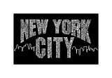 New York City Boroughs on Black Lámina giclée