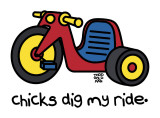 Chicks Dig My Ride Lámina giclée por Todd Goldman