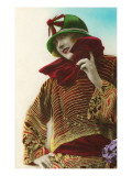 Flapper in Green Hat Prints