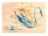 Blue Swan Lingerie Advertisement Giclee Print