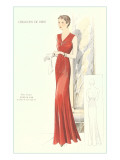 Haute Couture Evening Gown Giclée-tryk Haute Couture Evening Gown Giclée-tryk