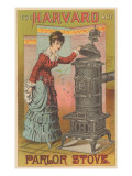 Victorian Lady with Parlor Stove Photo