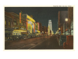Night, Theatre Row, Dallas, Texas Giclee Print