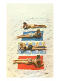 Bathing Beauties on Beach Towels Print