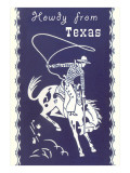 Howdy from Texas, Bucking Bronco Prints