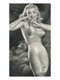 Lady Adjusting Brassiere Strap Print
