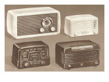 Four Table Radios Giclee Print
