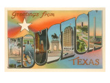 Greetings from Houston, Texas Giclee Print