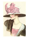 Large Hat with Pink Bow reproduction procédé giclée