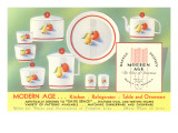 Pottery Set with Apple and Pear Posters