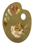 Palette with Cat Face Giclee Print