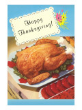 Feliz Día de Acción de Gracias: pavo asado Lámina giclée