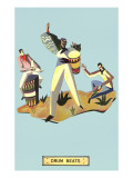 Drum Beats, Stylized Latin Drummers Lámina giclée Drum Beats, Stylized Latin Drummers Lámina giclée