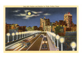 Moon over Cliff Viaduct, Dallas, Texas Giclee Print
