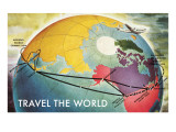 Travel the World, Routes to Asia Giclée-Druck