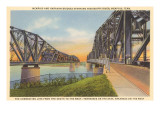 Memphis and Harahan Bridges, Memphis, Tennessee Poster