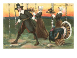 Greetings, Pilgrims Carrying Food Posters