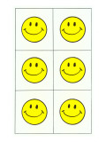 Six Yellow Happy Faces Gicleetryck Six Yellow Happy Faces Gicleetryck