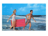 Couple with Toy Raft Affiches