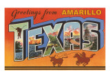 Greetings from Amarillo, Texas Posters