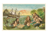 Shipwreck, Mermaids with Salvage Kunstdrucke
