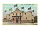 Six Flags on the Alamo, San Antonio, Texas Giclee Print
