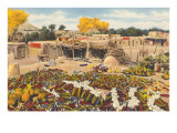 Ears of Corn Drying in Adobe Courtyard Lámina giclée