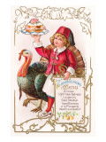 Menu, Girl with Fez and Turkey Prints